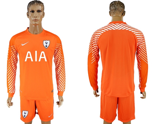 Tottenham Hotspur Blank Orange Goalkeeper Long Sleeves Soccer Club Jersey